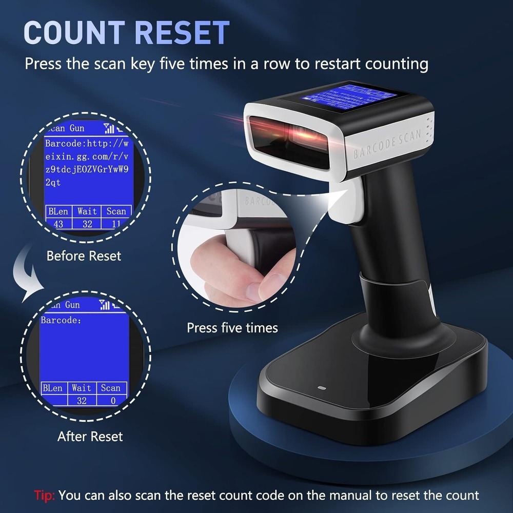 2D Barcode Scanner Wireless JRHC Bluetooth Qr Code Scanner Handheld Bar Code ... - Picture 5 of 9
